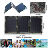 Faltbares 100W Dual-USB-Solarpanel Outdoor , Wasserdichtes Solarpanel, Ladegerät Mobile Power-Ladegerät mit 4 in 1 Kabel